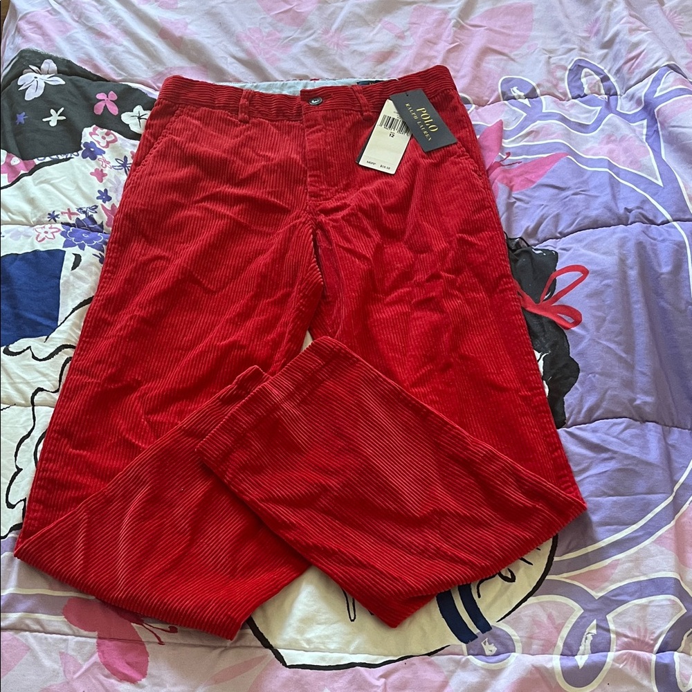 Ralph Lauren Vibrant Red Corduroy Trousers